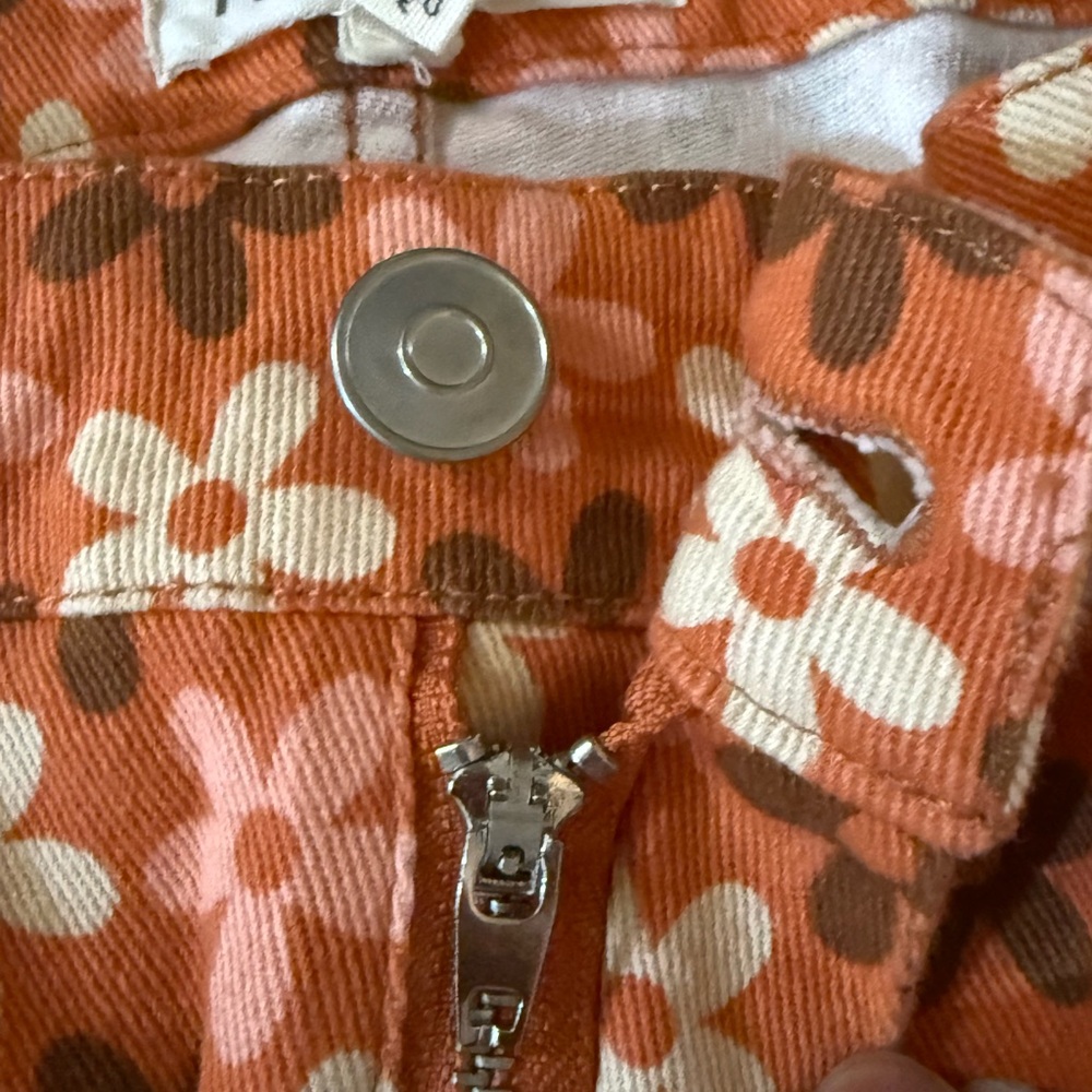 Peach Love California Floral Flare Pants - Orange and White - Picture 4 of 10